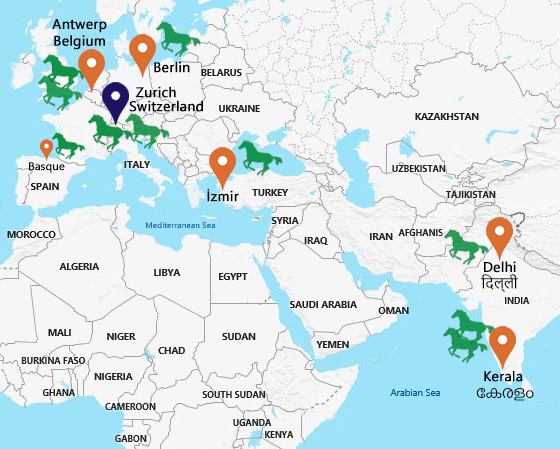 Map of cross-border students collaboration environmental projects